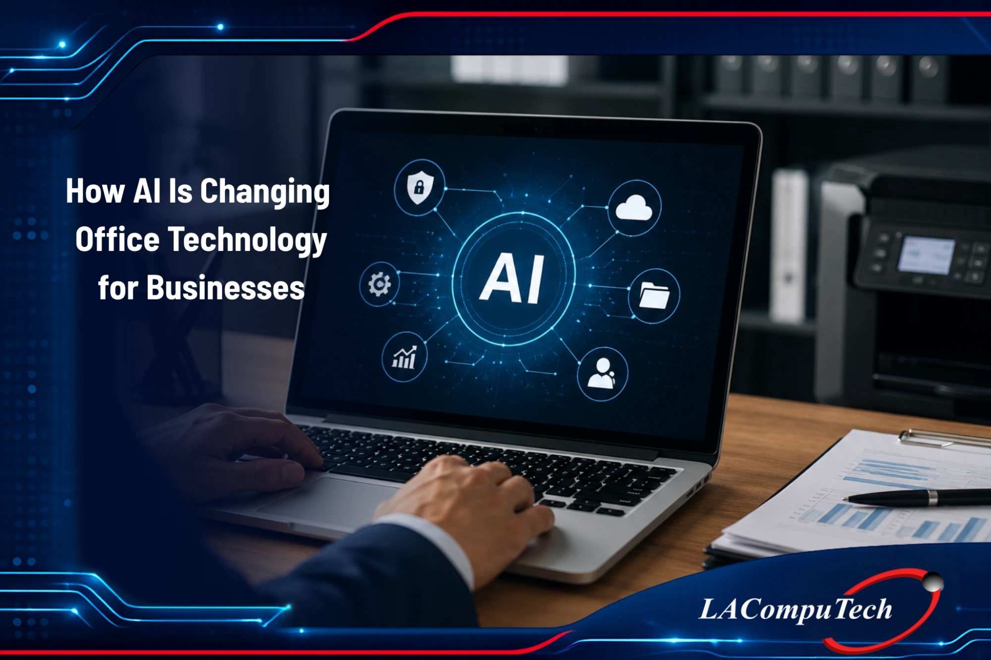 AI-powered office technology helping businesses automate workflows and improve productivity